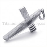 pure silver asymmetric shape fashion men titanium cross pendant 19656