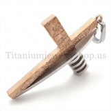 coffee gold asymmetric shape fashion men titanium cross pendant 19659