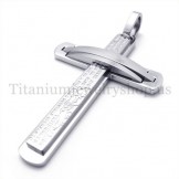 silver two layers fashion titanium cross pendant 19661
