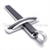 fashion two layers black titanium cross pendant 19662