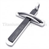 fashion two layers black titanium cross pendant 19662