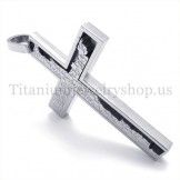 incomplete fill silver quadrate titanium cross pendant 19664