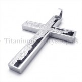 incomplete fill silver quadrate titanium cross pendant 19664