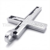 incomplete fill silver quadrate titanium cross pendant 19664