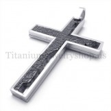 black incomplete fill quadrate titanium cross pendant 19666