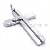 two layers with diamond Bible titanium cross pendant 19671