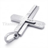 two layers with diamond Bible titanium cross pendant 19671