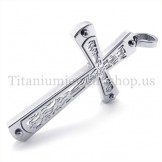 embedded hollow cross pattern fashion titanium cross pendant 19676