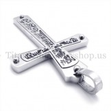 embedded hollow cross pattern fashion titanium cross pendant 19676