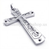 embedded hollow cross pattern fashion titanium cross pendant 19676