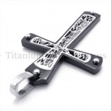 black embedded hollow cross pattern fashion titanium cross pendant 19677