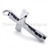 bible two layers fashion titanium cross pendant 19679