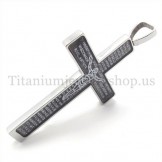 carved jesus pattern and bible fashion titanium cross pendant 19681