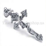 coiled dragon men titanium cross pendant 19683