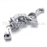 coiled dragon men titanium cross pendant 19683