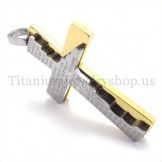 fashion two layers bible titanium cross pendant 19771