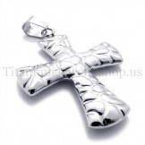 fashion with cobblestone pattern titanium cross pendant 19608
