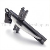 black with diamond fashion titanium cross pendant 19633