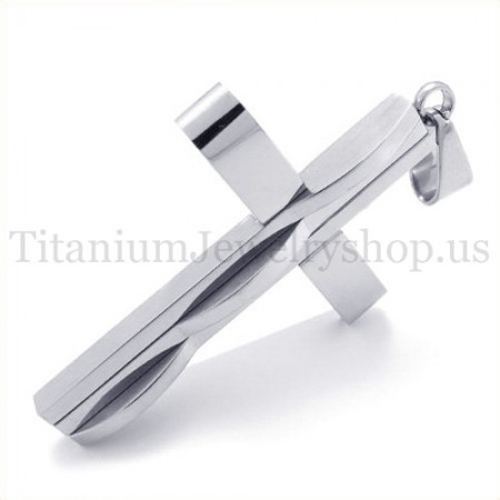 silver fashion man titanium cross pendant 19634