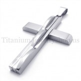 silver fashion man titanium cross pendant 19634