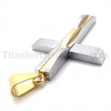 golden fashion man titanium cross pendant 19635