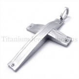 silver super succinct fashion titanium cross pendant 19637