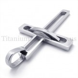 silver noble man fashion titanium cross pendant 19640