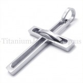 silver noble man fashion titanium cross pendant 19640