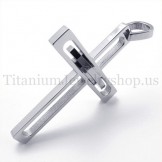 silver noble man fashion titanium cross pendant 19640