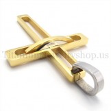 golden noble man fashion titanium cross pendant 19641
