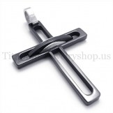 black noble man fashion titanium cross pendant 19642