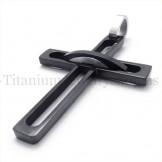 black noble man fashion titanium cross pendant 19642