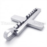 silver fashion bump titanium cross pendant 19643