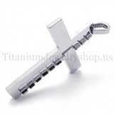 silver fashion bump titanium cross pendant 19643