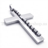 silver fashion bump titanium cross pendant 19643