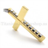 golden fashion bump titanium cross pendant 19644
