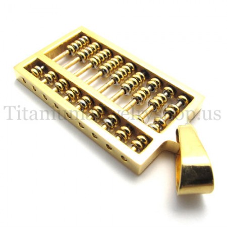 Gold abacus titanium pendant 19952