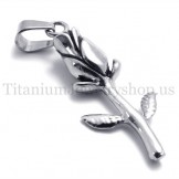 Silver beautiful rose titanium pendant 19977
