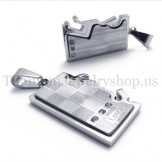 silver two layer interlocking lovers titanium pendant 19991