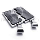 black two layer interlocking lovers titanium pendant 19992