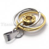 gold Multi-ring engraved with "take time love" titanium pendant 20018