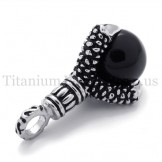 eagle's paw and black gem titanium pendant 20106