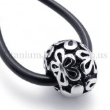Silver flowers fortunate bead titanium pendant 20121