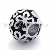 Silver flowers fortunate bead titanium pendant 20121
