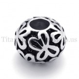 Silver flowers fortunate bead titanium pendant 20121