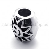 ellipsoidal with sunflower fortunate bead titanium pendant 20123