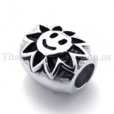 ellipsoidal with sunflower fortunate bead titanium pendant 20123