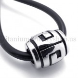 ellipsoidal simple graphic fortunate bead titanium pendant 20124