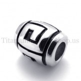 ellipsoidal simple graphic fortunate bead titanium pendant 20124