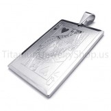 2012 New Silvery Playing Card Titanium Pendant(Q) 20145